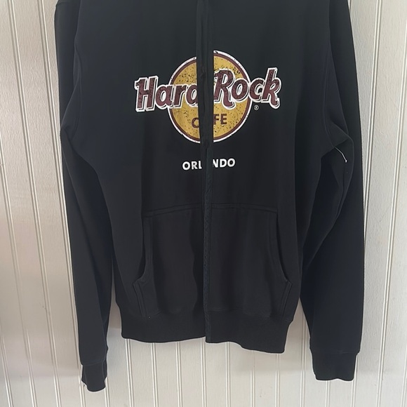 Hard Rock Cafe Black Open Front Hoodie sz M - Picture 5 of 7